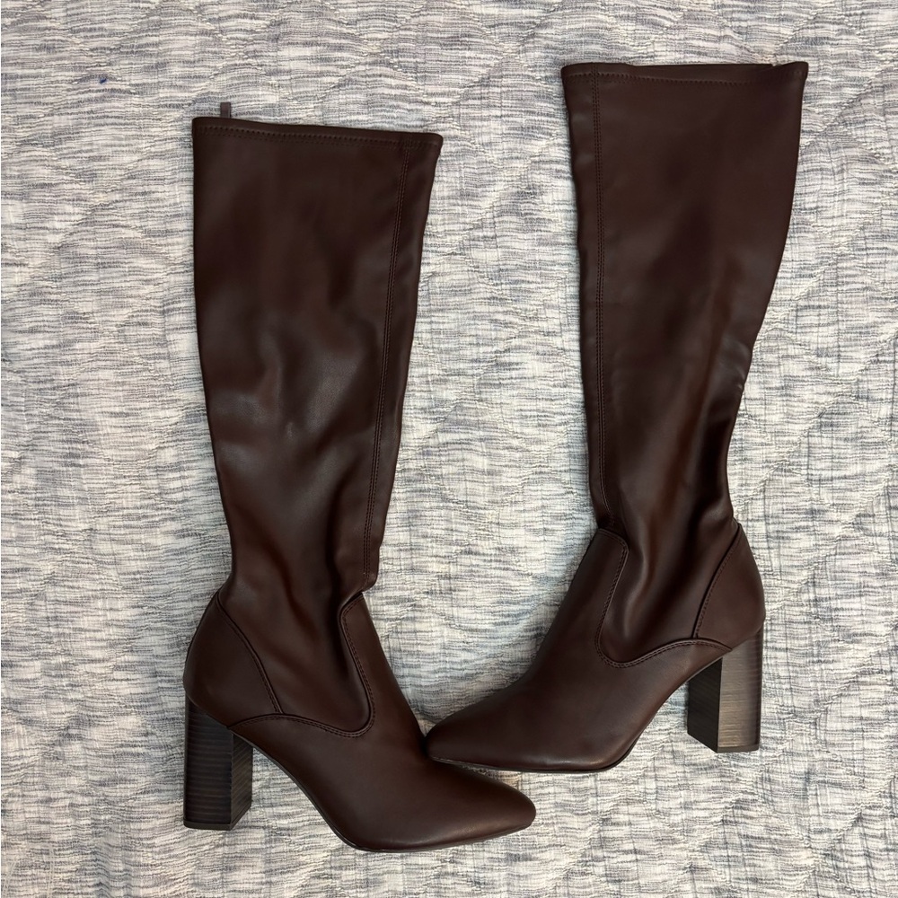 Franco Sarto Knee High Boots Sz 9 NWOT | Franco Sarto Brown Leather Boots Sz 9 - - Picture 1 of 8